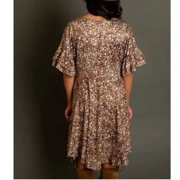 Joyfolie Mia Joy Emelia Dress Size 12 Gray Floral NWT - Picture 4 of 14